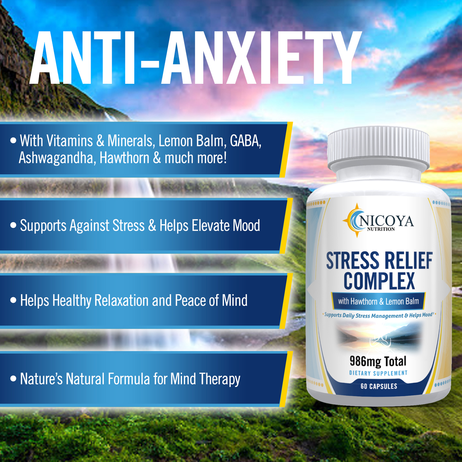 Nicoya Nutrition Natural Anti-Anxiety Pills 